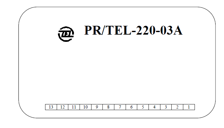 Внешний вид лицевой панели блока PR/TEL-220-03A